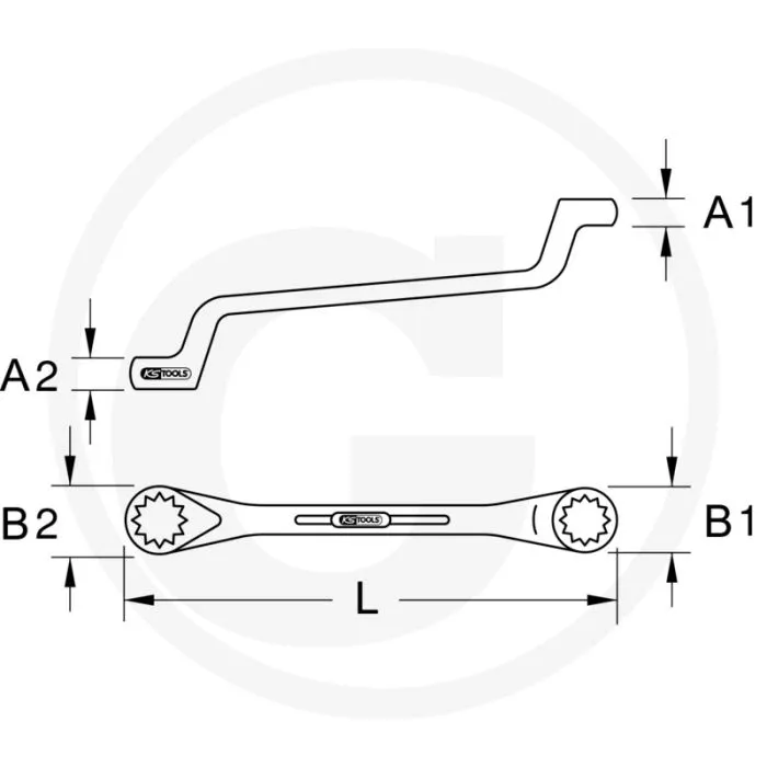 KS TOOLS EDELSTAHL DOPPELRINGSCHLüSSEL, GEKRöPFT, 16X18MM FLANKTRACTIONPROFIL