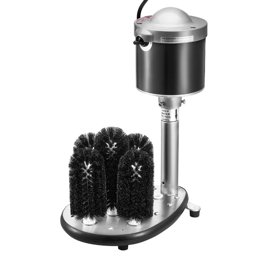 VEVOR Elektrische Glazenwasmachine Glazenwasmachine 600 Kopjes/H 5 Borstels Cafés
