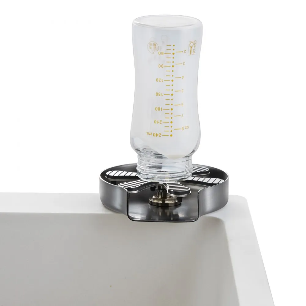 VEVOR glazenwasser, bekerwasser, 10 gaten, 360° draaibaar, RVS